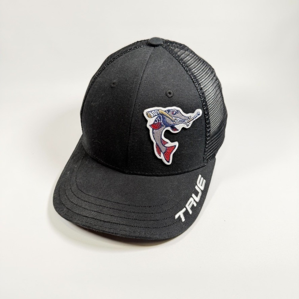 True Temper Sports Hat True Fish Sturgeon Logo Black Mesh Trucker Snapback Cap